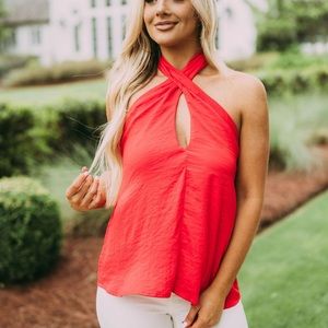 Red Cross cross keyhole top